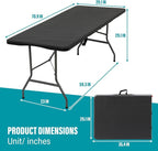 FDW Folding Table Half Portable Foldable Table - Image 3