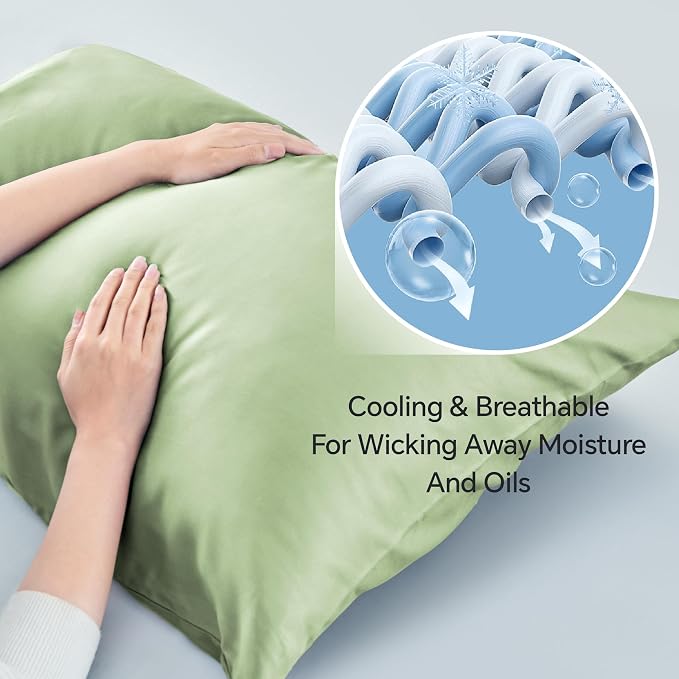 BEDELITE Standard Pillow Cases Set of 2, Rayon Derived from Bamboo, Cooling - Image 3