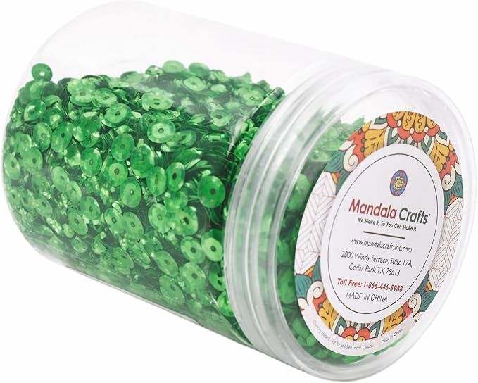 Mandala Crafts 20000 Holographic Green Sequins - Image 4