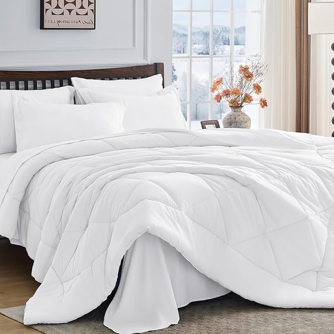 HEVUMYI White Queen Comforter Set by HEVUMYI