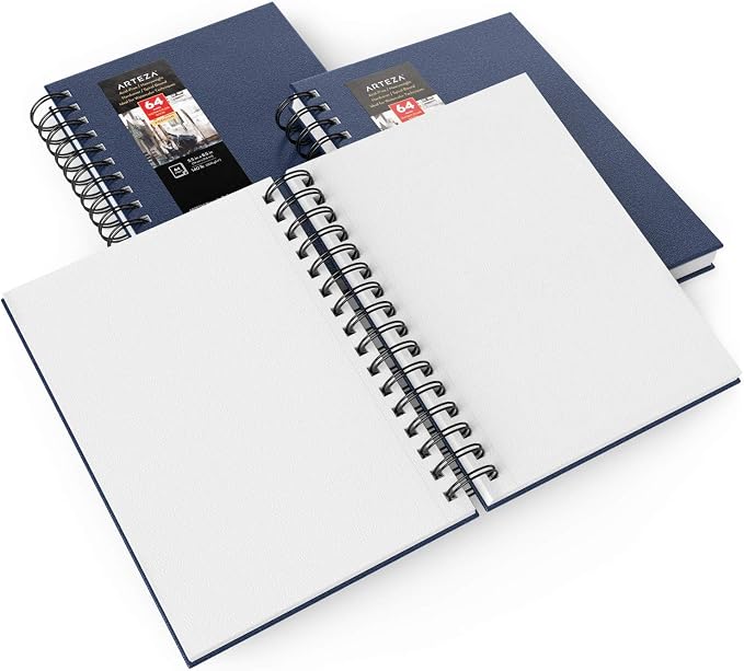 ARTEZA Watercolor Sketchbook Set, 64 Pages per Book, 5.5 x 8.5 Inches, - Image 3