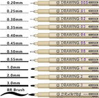 Muchcute Micro Fineliner Drawing Art Pens: 12 Black Fine Line Waterproof Ink - Image 2