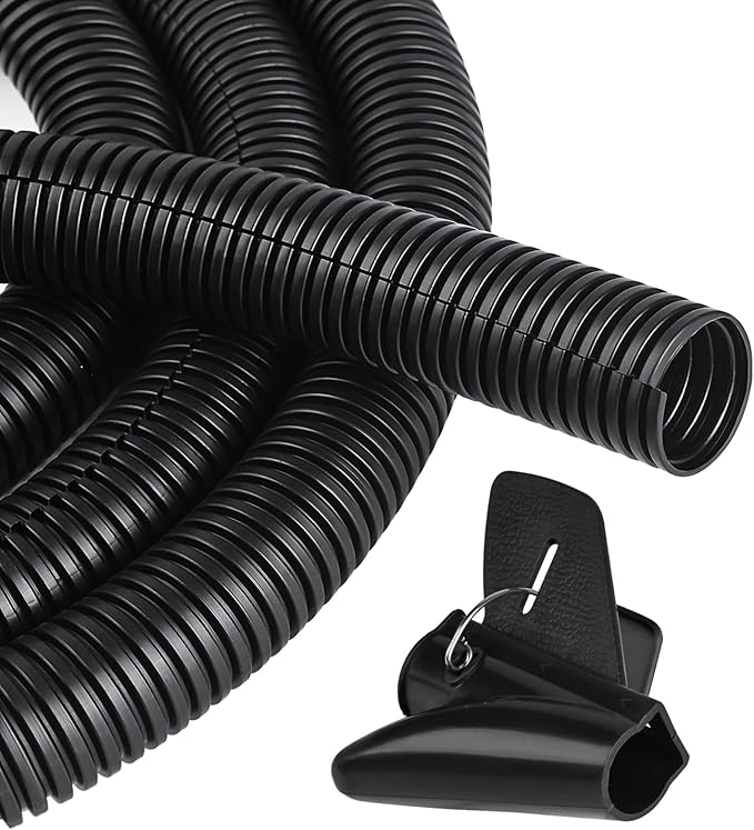 10ft - 1 inch Flame Retardant Split Wire Loom Tubing - Flexible Wire Covers by CrocSee