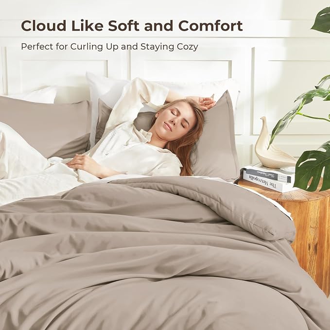 Litanika Light Coffee Comforters Oversized King Size, 3 Pieces Lightweight - Image 2