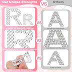 6 Sheet Rhinestone Letters Stickers 1.57'' and 1''A to Z Glitter Alphabet - Image 2