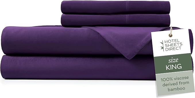 Hotel Sheets Direct 4 Piece Bed Sheet Set King Size, 100% Viscose Derived from by HOTELSHEETSDIRECT