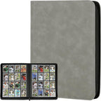 16 Pocket Ringless Side Loading Trading Card Binder, 1024 Cards PU Fixed Page by GERMUN