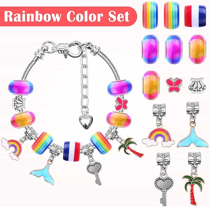 Acejoz 85 Pcs Charm Bracelet Making Kit, DIY Charm Bracelets Beads - Image 2