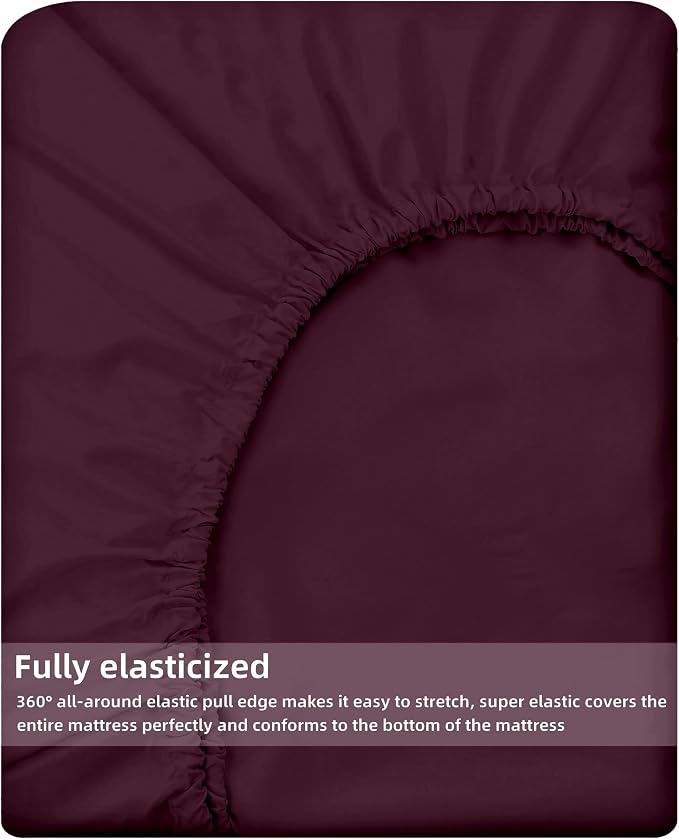 HBHLFZ Full Fitted Sheet Only, Soft Breathable Bottom Sheet - Image 5