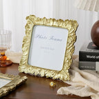 Cuspin 6x6 Gold Picture Frame, Vintage Palm Leaf Square Photo Frame - Image 3