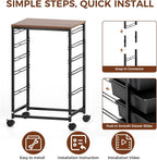SYKIARIOL 5-Tier Rolling Utility Storage Drawer Craft Cart on Wheels - Image 7