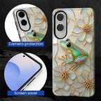 for Samsung Galaxy S25 Edge Case, Stained Glass Frog Flowers Pattern Glossy 2 - Image 6