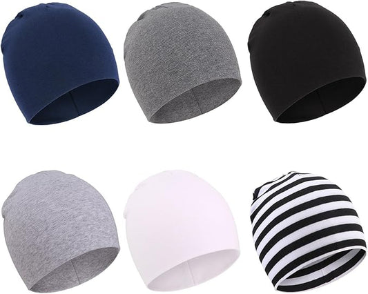 DRESHOW BQUBO 6 Pack Baby Hats for Boys Girls Unisex Baby Hat Soft Knit Cap Nursery Beanie for Newborn Infant Toddler Kid