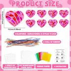 32 Sets Valentines Day Heart Suncatchers Craft Kit DIY Window Stained Glass - Image 2
