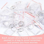 Yaomiao Acrylic Photo Frame Keychain Holder Photo Picture Insert Blank Keyring - Image 3