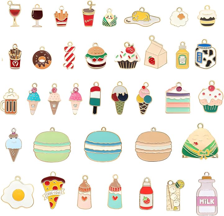 Bulk Gold Enamel Charms for Jewelry Making, Colorful Metal Charms Pendant for by stino