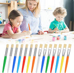 14 Pcs Paint Brushes for Kids, Round and Flat Kids Paint Brushes, Easy Hold and - Image 6