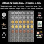 10 Sheets Coin Collection Pages, Coins Pocket Page - Image 2