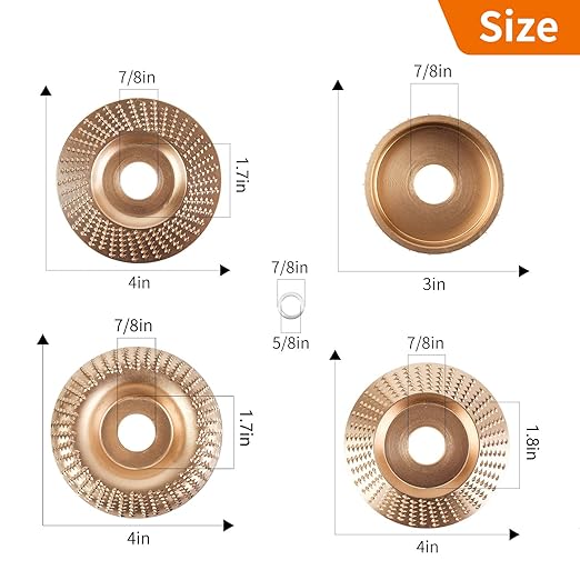 Pomsare 5PCS Angle Grinder Wood Carving Disc Set, Polishing Wheel Pad Sanding - Image 2