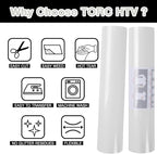TORC White Glitter HTV Heat Transfer Vinyl Roll 12 inch x 20 ft Sparkly Iron on - Image 4