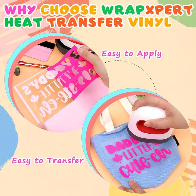WRAPXPERT Neon HTV Heat Transfer Vinyl 8 Neon Vinyl Assorted Sheets 12x10In - Image 8