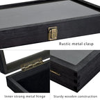 MOOCA Wood Tempered Glass Top Jewelry Display Case Accessories Storage Box - Image 7