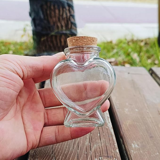 Empty Mini Heart-Shaped Glass Bottles - Image 2