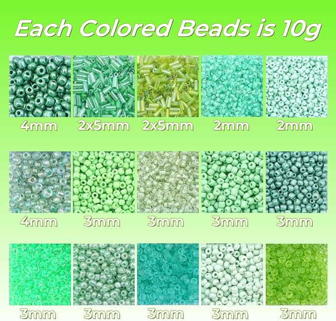 15 Color Glass Seed Tube Bugle Beads Bracelet Jewelry Making Kit, small - Image 2