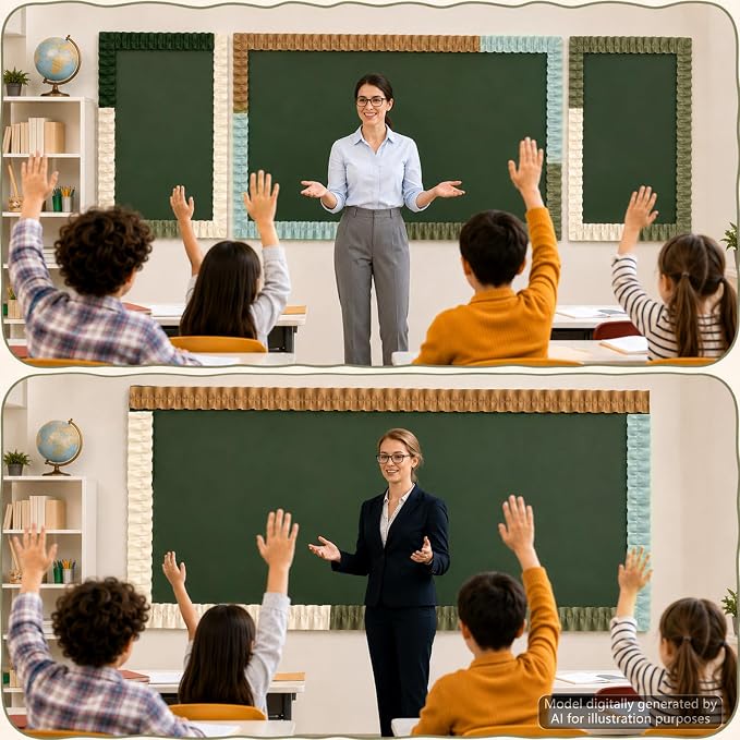 6 Rolls 40 Ft Ruffled Bulletin Board Borders Back to School Classroom Decor - Image 7