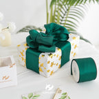 HUIHUANG Hunter Green Satin Wired Ribbon 2.5 inch Dark Green Wire Edge Ribbon - Image 8