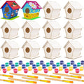 hapray 12 Pack Bird House Kit, DIY Birdhouse Kits, Wooden Crafts Arts by hapray