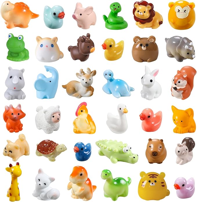 DIYDEC 40pcs Mini Resin Animal 40 Styles Tiny Resin Animals Miniature Little by DIYDEC