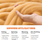 3.53oz Wool Roving: Needle Felting Wool White Roving Wool Felting Supplies Pure - Image 4