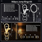 LEOBRO 968pcs Keychain Making Kit, Keychain Clip and Key Ring, Jump Rings - Image 2