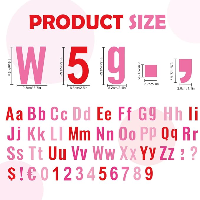 FYSUIMU 134 Pcs Valentine's Day Bulletin Board Letters Alphabet Number Symbol - Image 2