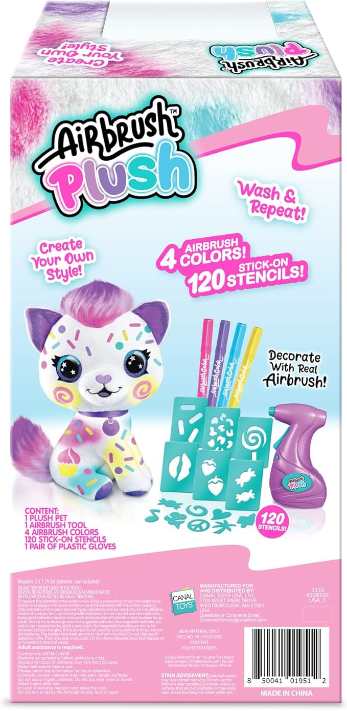 Canal Toys Personalize Airbrush Plush Large Kitty! Decorate, Repeat! Customize - Image 3