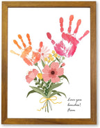 TwoDays Flower Bouquet Handprint Art Craft DIY Kit, Unique Gifts by TwoDays