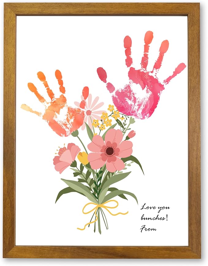 TwoDays Flower Bouquet Handprint Art Craft DIY Kit, Unique Gifts by TwoDays