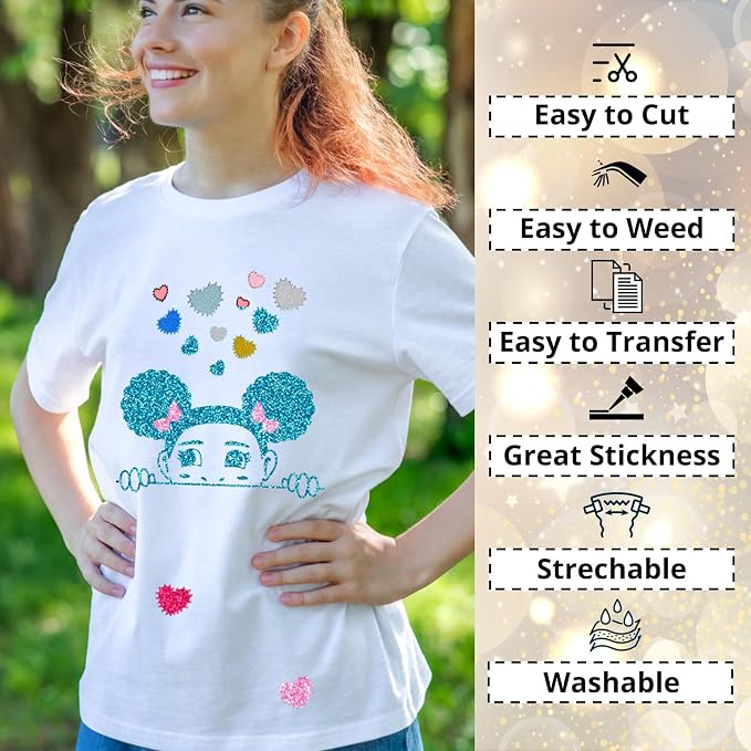 HTVRONT Glitter Heat Transfer Vinyl - Image 4