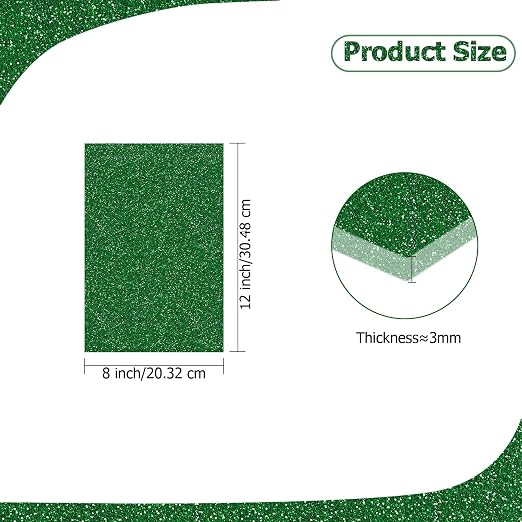 2 Pack 8'' x 12'' Glitter Dark Green Acrylic Sheet, 3mm Thick Acrylic - Image 2