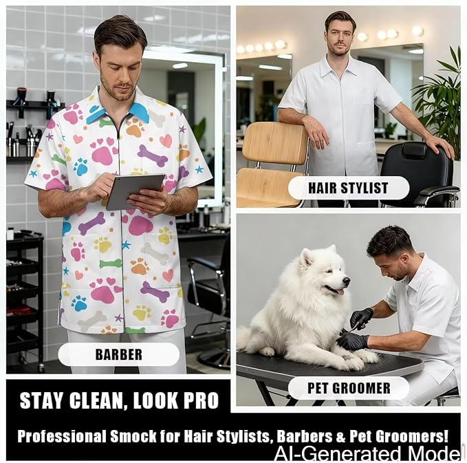 Professional Grooming Smock Unisex, Water Resistant Anti-Static | Hairdresser - Image 4