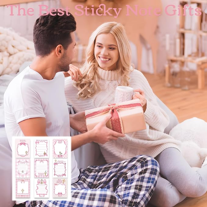 Pink Bow Sticky Notes Gifts, 9 Pack Pink Bow Christian Natepads 3x4 Inch - Image 5