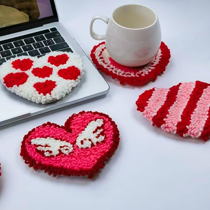 Avtytsda 6PCS Punch Needle Coaster Kit, Easy Punch Needle DIY Embroidery Set - Image 4