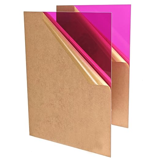 Translucent Purple Acrylic Sheets 8*12 inch 1/8" Thick Red Transparent Cast by ToolinHand