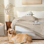 Andency Oatmeal Comforter Set California King, 3 Pieces Boho Tassel Lightweight - Image 5