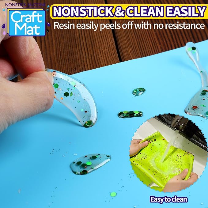 LEOBRO Silicone Mats, Resin Molds, Play Dough Mat, Nonstick Silicone Sheet Mat - Image 5