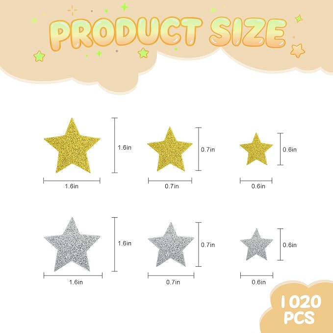 BEISHIDA 1020 PCS Glitter Foam Stickers - Image 3
