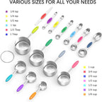 TILUCK measuring cups and magnetic measuring spoons set, stainless steel - Image 3