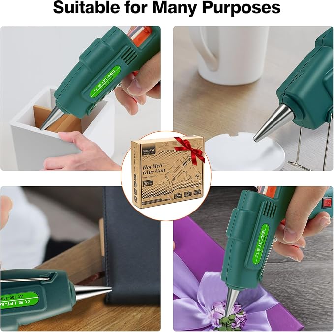 SHJADE Hot Glue Gun with 30 Glue Sticks, 20W Mini Hot Melt Gun Kit | Fast - Image 7