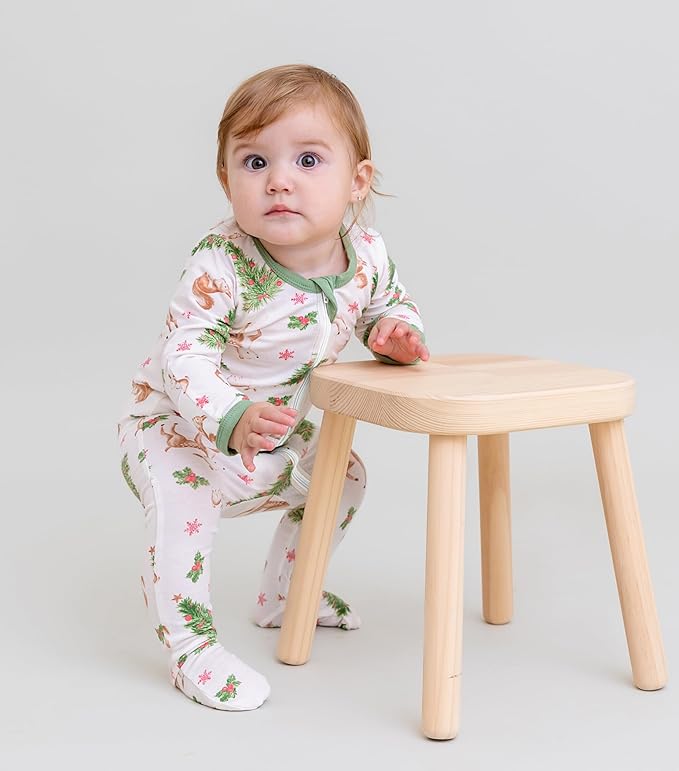 O2 BABY Baby Boys Girls Organic Cotton Zip-Front Sleeper Pajamas, Footed Sleep 'n Play